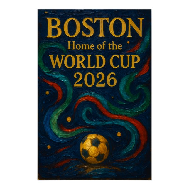 Boston Fußballkunst 2026 Fußballdesign Poster (Vorderseite)