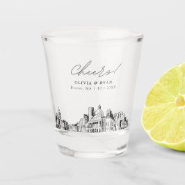 Boston Gastgeschenk Hochzeit Personalisiert Cheers Schnapsglas