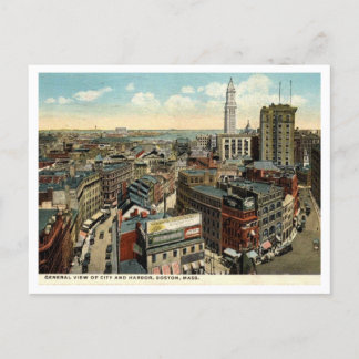 Boston, General View Vintag 1918 Postkarte