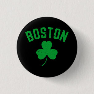 Boston Green Lucky Kleeblatt Button