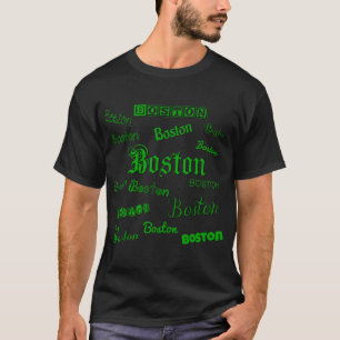 Boston Green Schriftartes T-Shirt