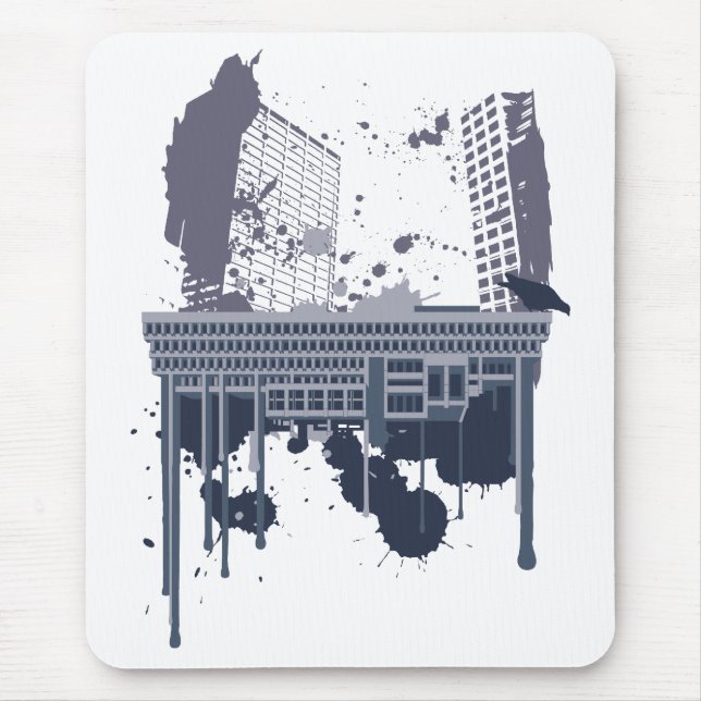 Boston grob (blaue Version) Mousepad (Vorne)