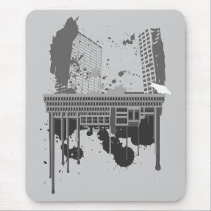 Boston grob (graue Version) Mousepad