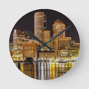 Boston-Hafen Runde Wanduhr