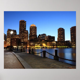 Boston Hafen und Skyline. Boston ist einer der 6 Poster