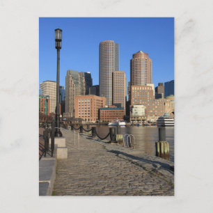 Boston Hafen und Skyline. Boston ist einer der Postkarte