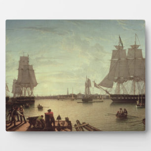 Boston Hafen von der Verfassung Wharf Fotoplatte