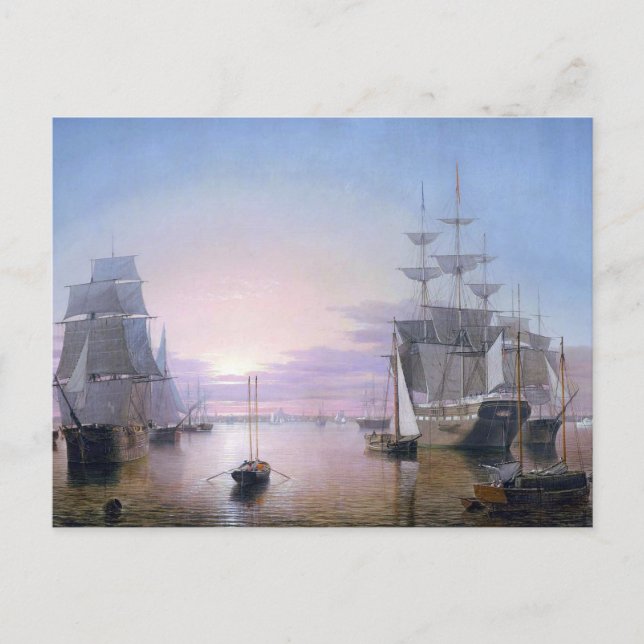Boston Harbor 1850 Postkarte (Vorderseite)