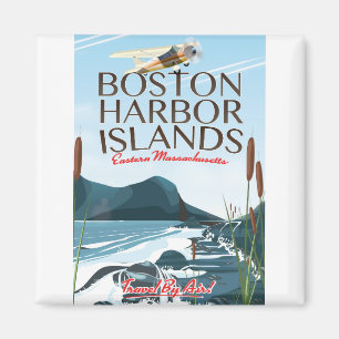 Boston Harbor Massachusetts Flugposter Magnet