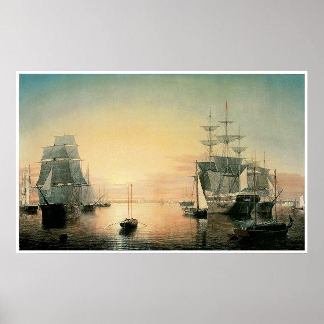 Boston Harbour, 1850-55 Poster (Vorne)