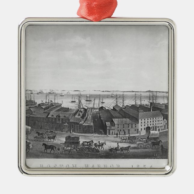 Boston Harbour, 1854 Silbernes Ornament (Vorne)