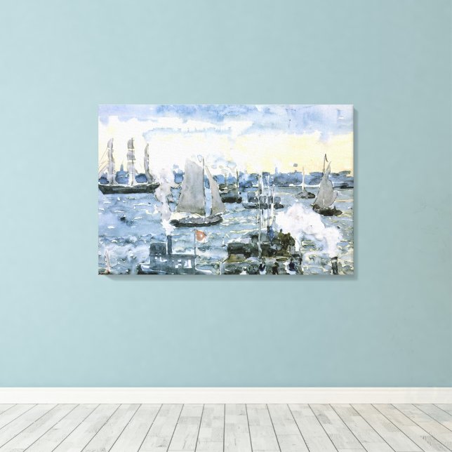 Boston Harbour, Fine Art Malerei, Leinwanddruck (Insitu (Holzboden))
