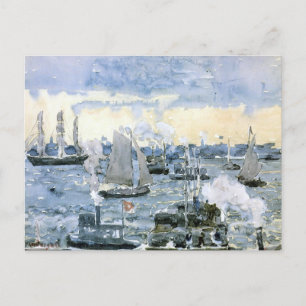 Boston Harbour, Fine Art Malerei, Postkarte