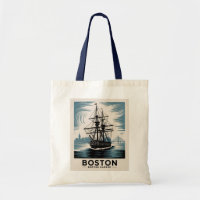 Boston Harbour Retro Tall Ship Classic Nautical