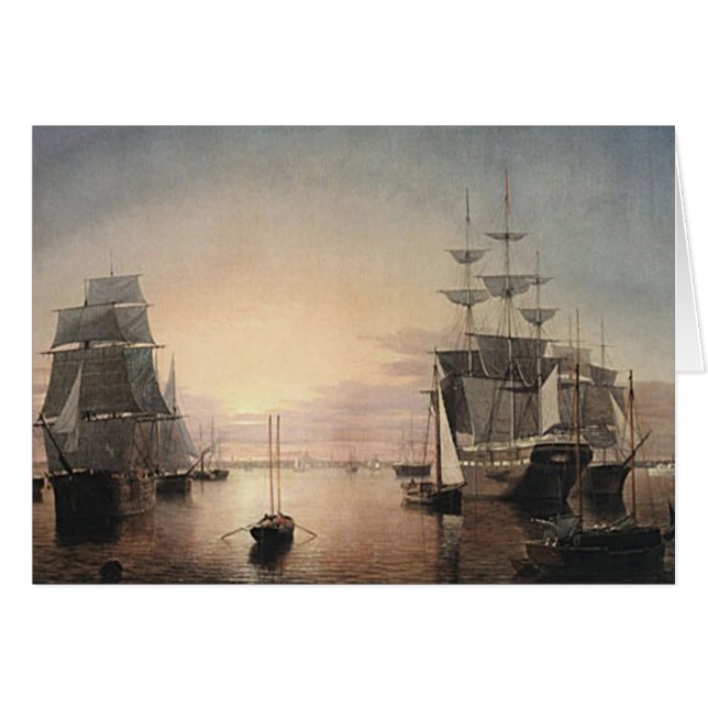 Boston Harbour Sunset Card (Vorderseite (Horizontal))