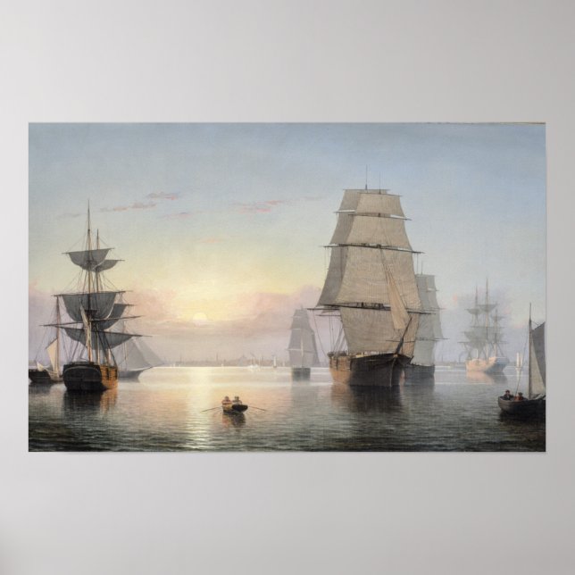 Boston Harbour, Sunset Poster (Vorne)