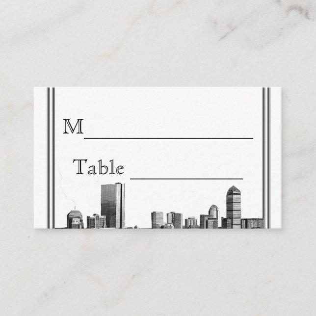 Boston Hochzeit in Urlaubsort Platzkarte (Vorderseite)