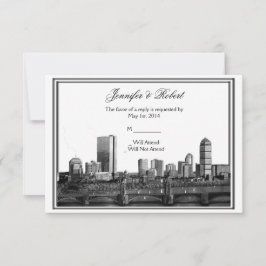 Boston Hochzeit in Urlaubsort Response Card RSVP Karte