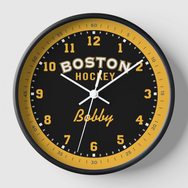 Boston Hockey 12 Stunden Wall Clock Uhr (Vorderseite)