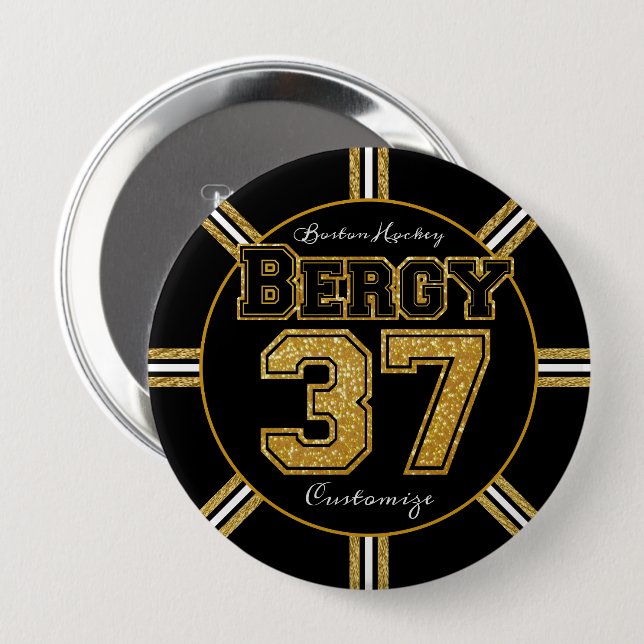 Boston Hockey Bergy 37 Button (Vorne & Hinten)