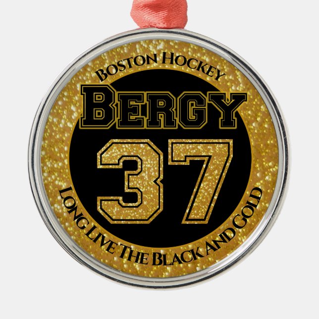 Boston Hockey Bergy 37 Ornament Aus Metall (Vorne)