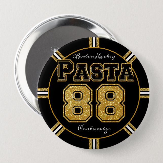 Boston Hockey Pasta 88 Button (Vorne & Hinten)