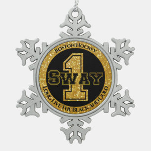 Boston Hockey Sway 1 Schneeflocken Zinn-Ornament
