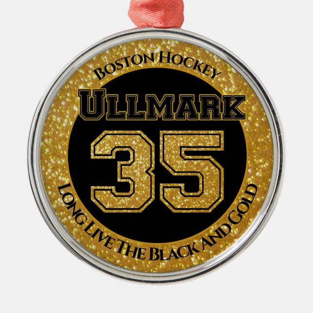 Boston Hockey Ullmark 35 Ornament Aus Metall (Vorne)