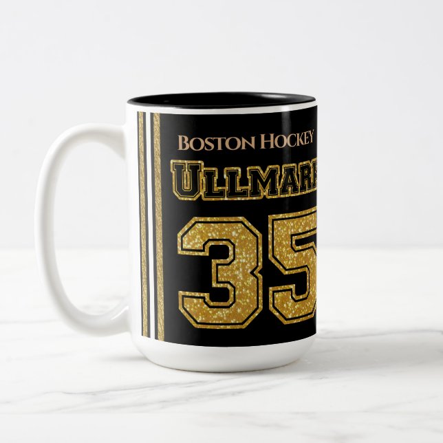 Boston Hockey Ullmark 35 Zweifarbige Tasse (Links)