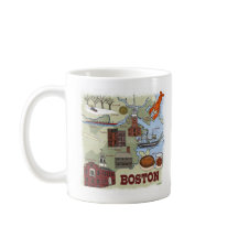 Boston Illustriert Map Tasse