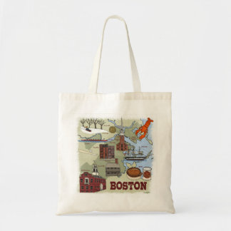 Boston Illustriert Map Tote Bag Tragetasche