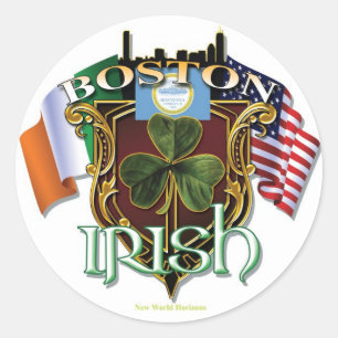 Boston-Iren-Stolz Runder Aufkleber