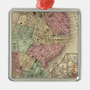 Boston-Karte durch Mitchell Ornament Aus Metall