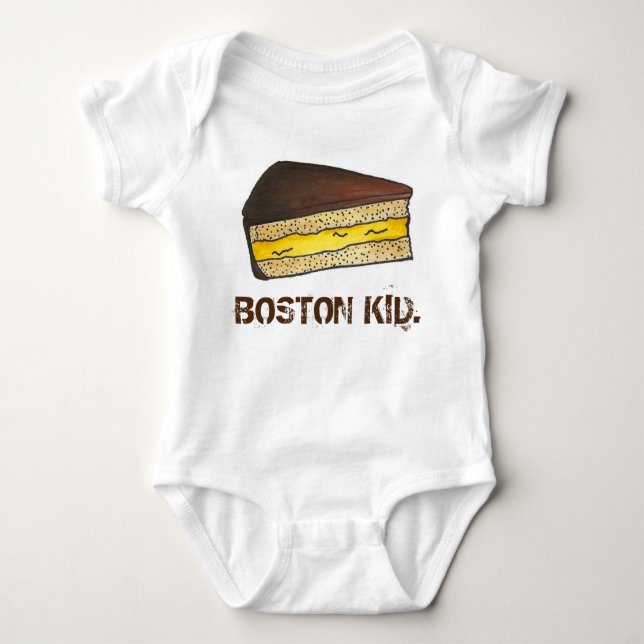 BOSTON KID Cream Pie Slice Massachusetts Feinschme Baby Strampler (Vorderseite)