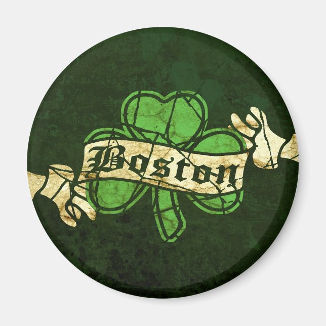 Boston Kleeblatt Vintag Style Magnet (Vorne)