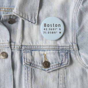 Boston Latitude Longitude Button