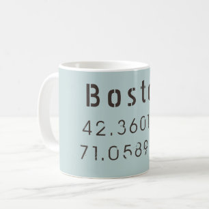 Boston Latitude & Longitude Kaffeetasse
