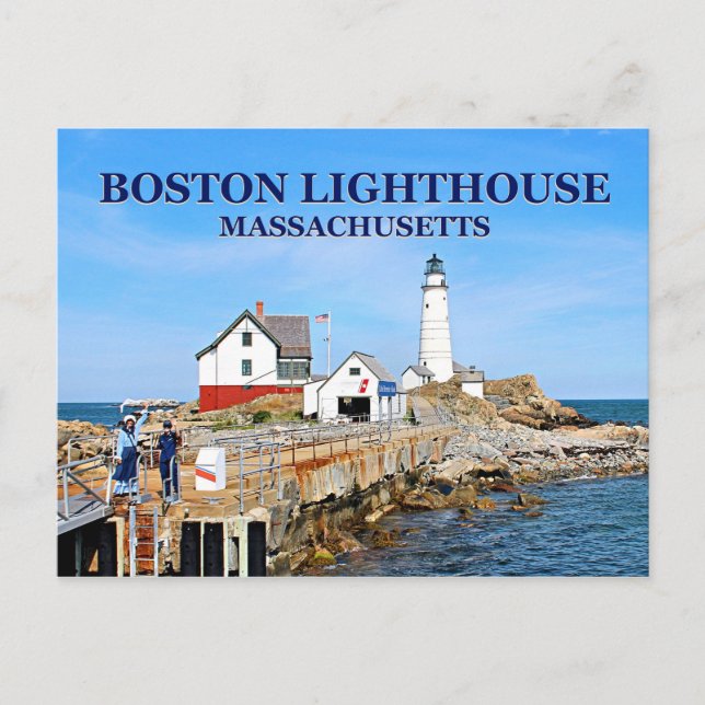 Boston Leuchtturm, Massachusetts Postkarte (Vorderseite)