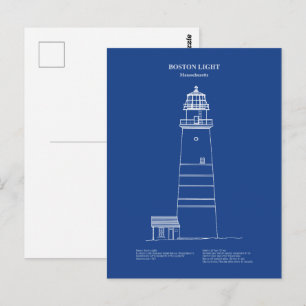 Boston Light Leuchtturm - Massachusetts – AD Postkarte