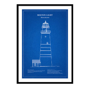 Boston Light Lighthouse - Massachusetts - AD Fotodruck