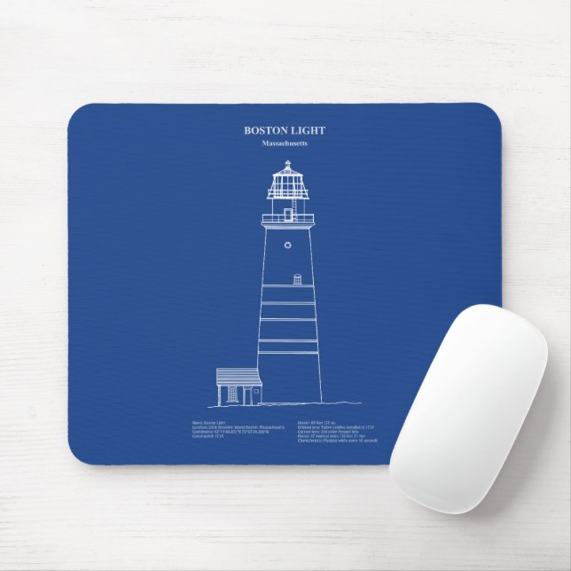 Boston Light Lighthouse - Massachusetts - AD Mousepad (Mit Mouse)