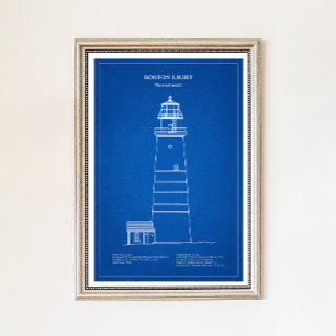 Boston Light Lighthouse - Massachusetts - AD Poster