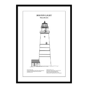 Boston Light Lighthouse - Massachusetts - BD Fotodruck