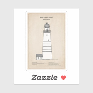 Boston Light Lighthouse - Massachusetts - SBD Aufkleber