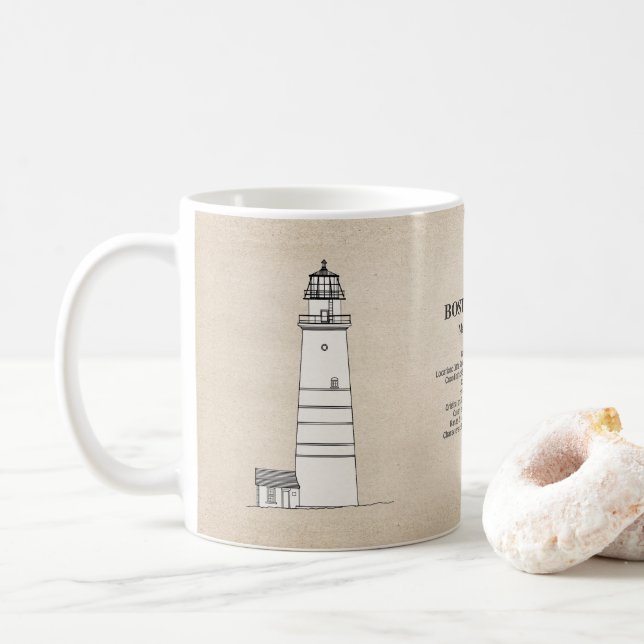 Boston Light Lighthouse - Massachusetts - SBD Kaffeetasse (Mit Donut)