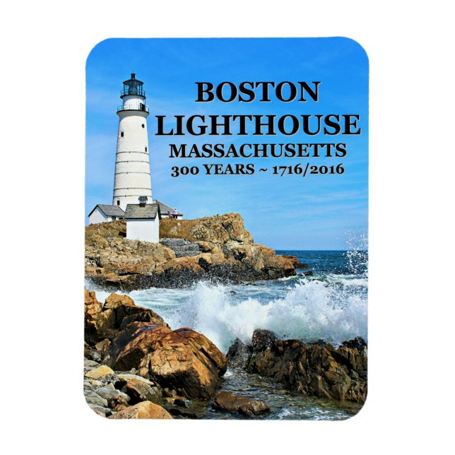 Boston Lighthouse, Massachusetts Magnet (Vertikal)