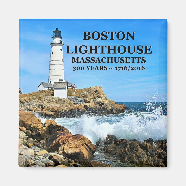 Boston Lighthouse, Massachusetts Magnet (Vorne)