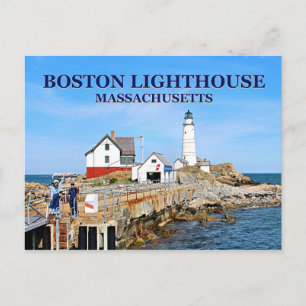 Boston Lighthouse, Massachusetts Postkarte