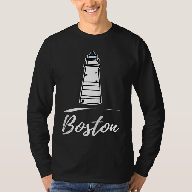 Boston lighthouse Massachusetts Raglan Baseball T-Shirt (Vorderseite)