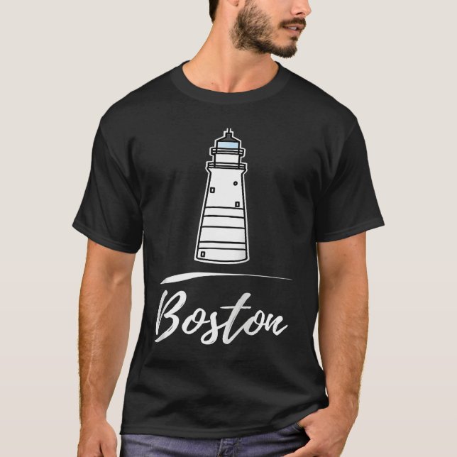 Boston lighthouse Massachusetts Raglan Baseball T-Shirt (Vorderseite)